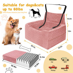 melafa365 dog car seat two-dogs illustrates dual-pet space for small dogs