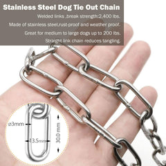 MELAIRON stainless-steel swivel end hook demonstrates tangle-free roaming safety.