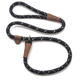Mendota Pet Slip Leash Night Viz Black demonstrates a durable USA-made 6ft training tool.