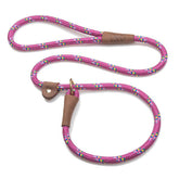 Mendota Pet slip leash Raspberry Confetti 4ft demonstrates training-ready combined leash and collar.