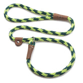 Mendota Pet Slip Leash 6 ft green lime close up shows integrated collar leash design for training