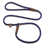 Mendota Pet Slip Leash close-up leather splice shows durable training hardware.