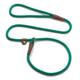Mendota Pet Slip Leash in Kelly Green on a dog's neck for training control
