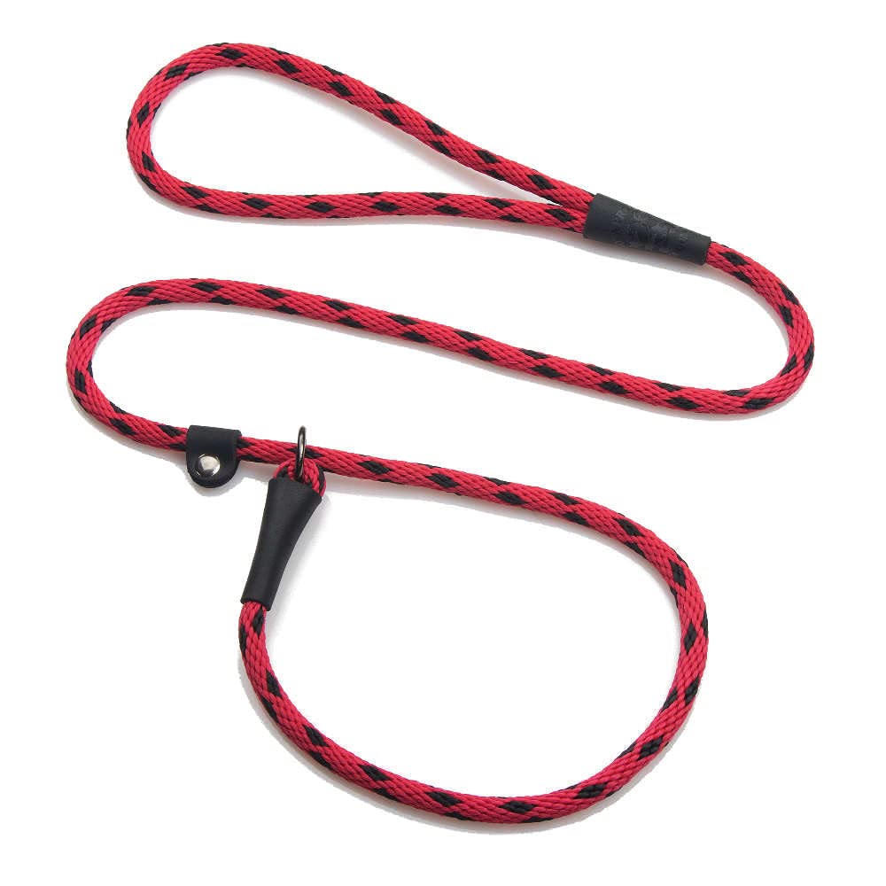 Mendota Pet Slip Leash shows leather splices with USA-made durability for training.