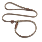 Mendota Pet slip leash USA made tan finish with sturdy handle for secure, hands-friendly control.