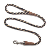Mendota Pet Snap Leash in mocha with British-style braid for comfortable walks
