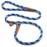Mendota Sapphire slip leash close-up shows brass hardware for reliable training.