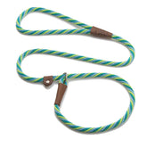 Mendota Seafoam Slip Leash 6ft in hand offers secure control during walks.
