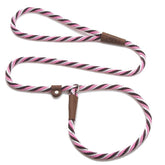 Mendota Slip Leash pink chocolate hands-holding demonstrates comfortable grip for daily walks