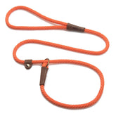 Mendota Slip Leash close-up shows leather splices for durable, reliable training