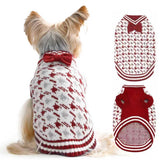 MengMengDa Christmas dog sweater red M front view shows cozy warmth for small dogs