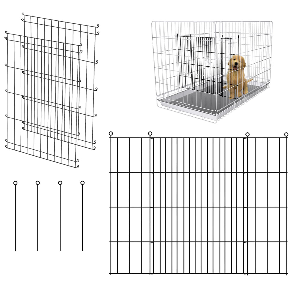 MENGSTER dog crate divider panels assembled in black for stable crate segmentation for training zones