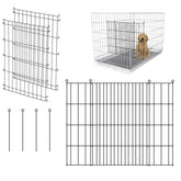 MENGSTER dog crate divider panels assembled in black for stable crate segmentation for training zones