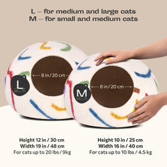 MEOWFIA Cat Cave interior view shows private hideaway for cat comfort.