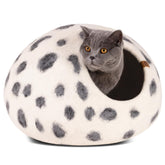 MEOWFIA Cat Cave merino wool close-up shows soft texture for cozy lounging.