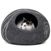 MEOWFIA Cat Cave merino wool texture closeup for cozy warmth.