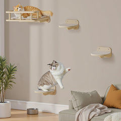 MeowHomm cat wall shelves non-slip base reduces movement for stable play and rest