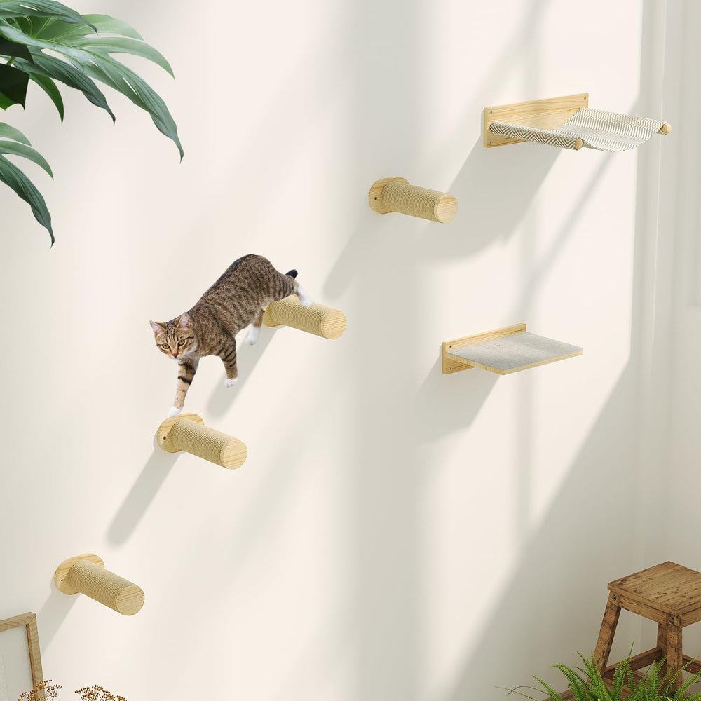 MeowHomm cat wall shelves perch platform offers space-saving elevated play for cats.