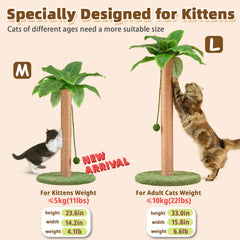 Meowoou palm-decor cat tree in green adds stylish indoor enrichment.
