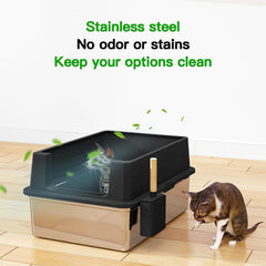 Meowra XXXL high walls protect floors from litter scatter.