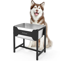 MeoWriental elevated water bowl stand promotes comfortable posture for large dogs