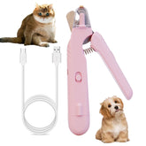 MEPEREZ 2-in-1 cat nail grinder with LED light for precise trimming