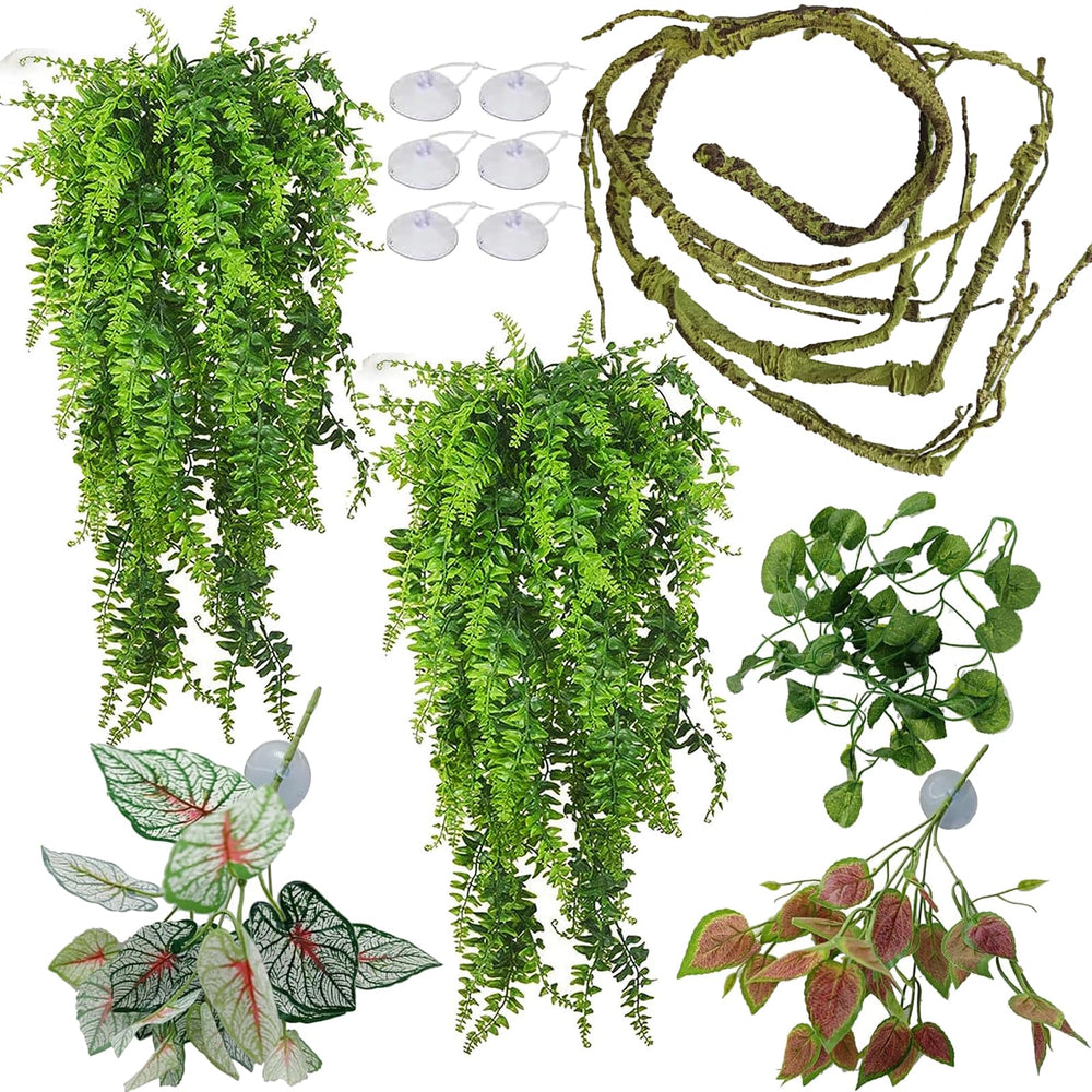 MEPHAN large hanging leaves for terrarium decor and reptile enrichment.