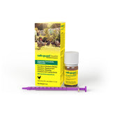 Merck Safe-Guard Aquasol bottle pour for five-day deworming in chickens