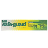 Merck Safe Guard equine dewormer paste syringe enables easy dosing for parasite control.
