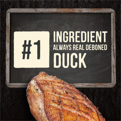 Merrick Backcountry duck recipe pouch open highlights convenient portion control