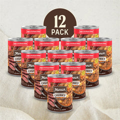 Merrick chunky grain free wet dog food gravy texture emphasizes hearty chunks and moisture