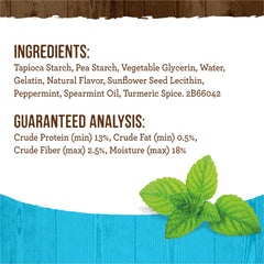 Merrick Fresh Kisses mint breath chews help maintain fresh breath after meals.