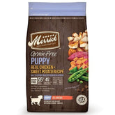 Merrick Puppy Chicken Sweet Potato Dry Food bowl promoting healthy growth and flavor.