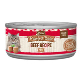 Merrick Purrfect Bistro beef pate can — premium, protein-rich wet cat food for adult cats.