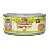 Merrick Purrfect Bistro Turkey Pate cans in case, high-protein cat meal.