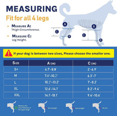 MerryMilo dog knee brace worn on dog highlights easy-on secure fit for quick vet visits