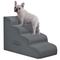 Mesa Lemon dog stairs side view four-step design for easy bed access