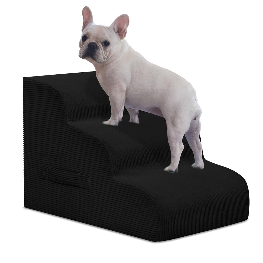 Mesa Lemon dog steps 3-step design with non slip waterproof corduroy for secure climbing.
