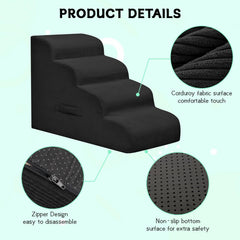 Mesa Lemon dog steps close up reveals high density foam core supporting up to 60 lbs.
