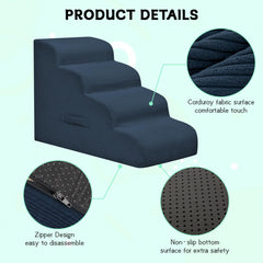 Mesa Lemon dog steps anti-slip bottom secures on slippery floors.