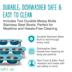Messy Mutts 3-inch height adjustable feeder for growing dogs.