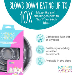 Messy Mutts interactive slow-feeder bowl puppy-sized opening aids portion control and engagement.