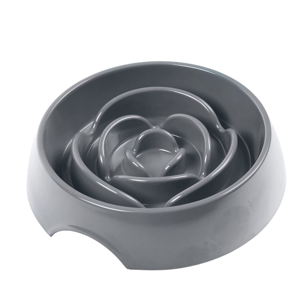 Messy Mutts interactive slow-feeder bowl top view promotes mindful eating for pets.
