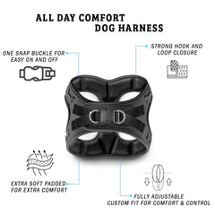 Metric USA All-Weather Dog Harness with soft padding supports year-round adventures.