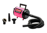METROVAC AFTD-3V Pink front view demonstrates compact, mobile grooming for quick dries.