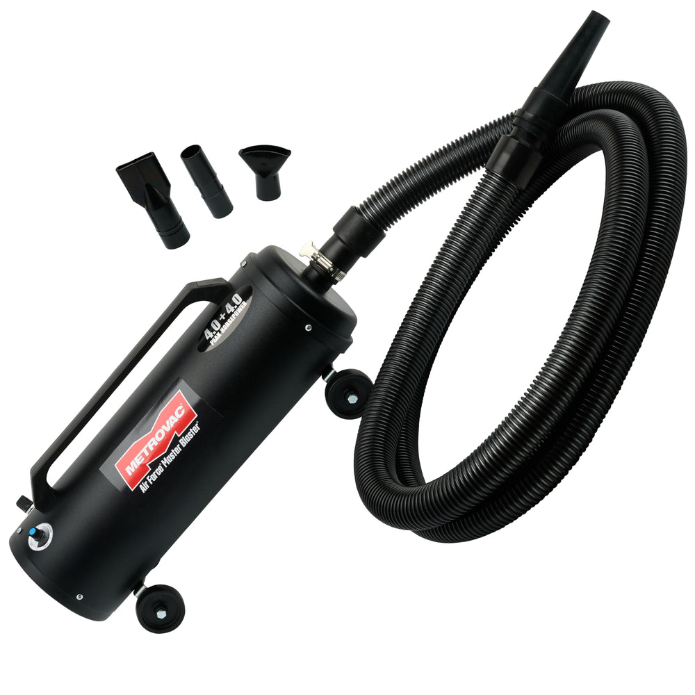 METROVAC MB-3V front view highlights compact power for efficient pet grooming.
