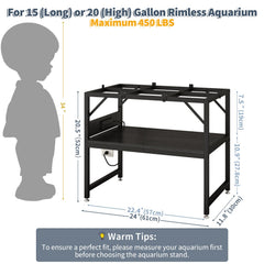 METYERRY heavy-duty metal frame provides robust support for tanks and accessories.
