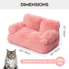 Mewoo dog couch pink, side view, stylish pet retreat