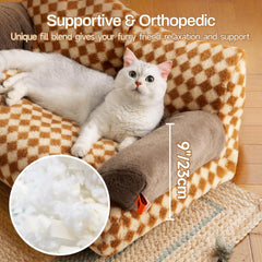 MEWOOFUN cat bed removable washable cover—easy cleaning after messes
