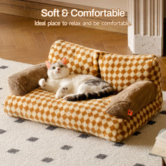 MEWOOFUN cat bed soft fluffy fabric—gentle warmth for relaxed naps